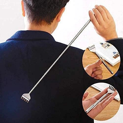 Telescopic stainless steel back scratcher