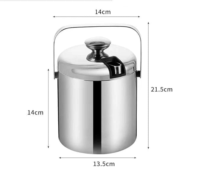 Double-walled stainless ice bucket