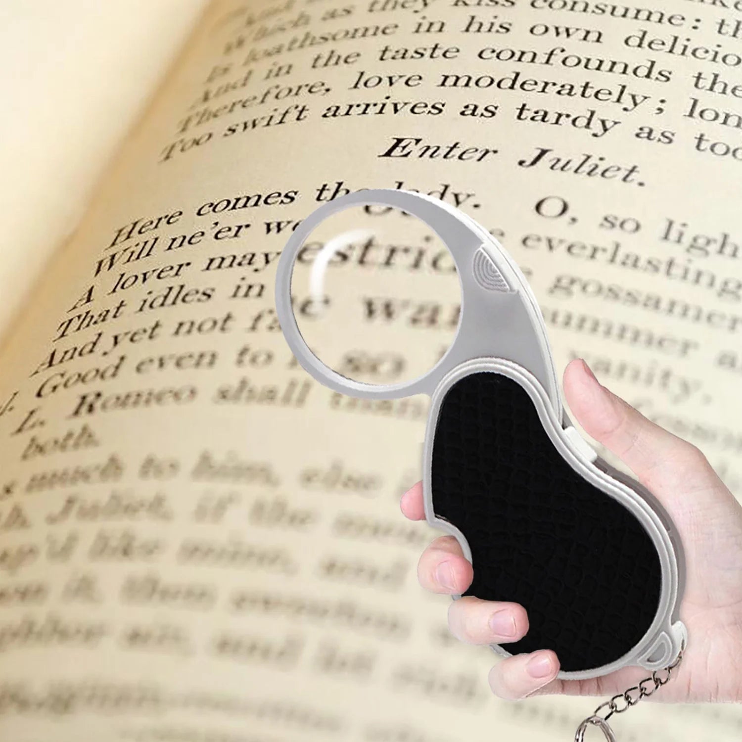 Bright led folding magnifier