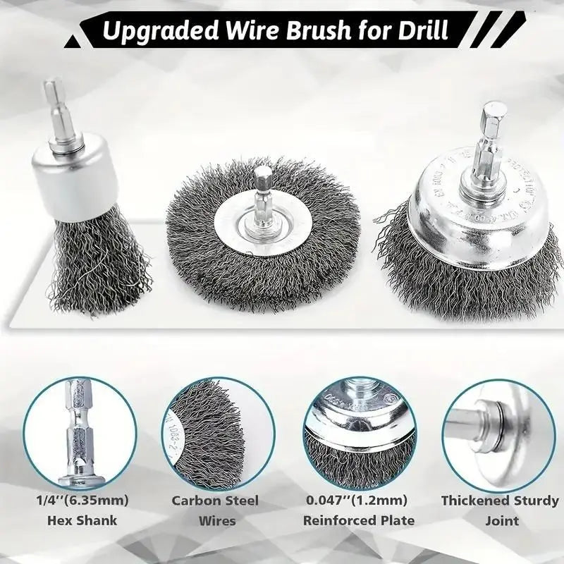 3’’ drill wheel brush – 1 pc