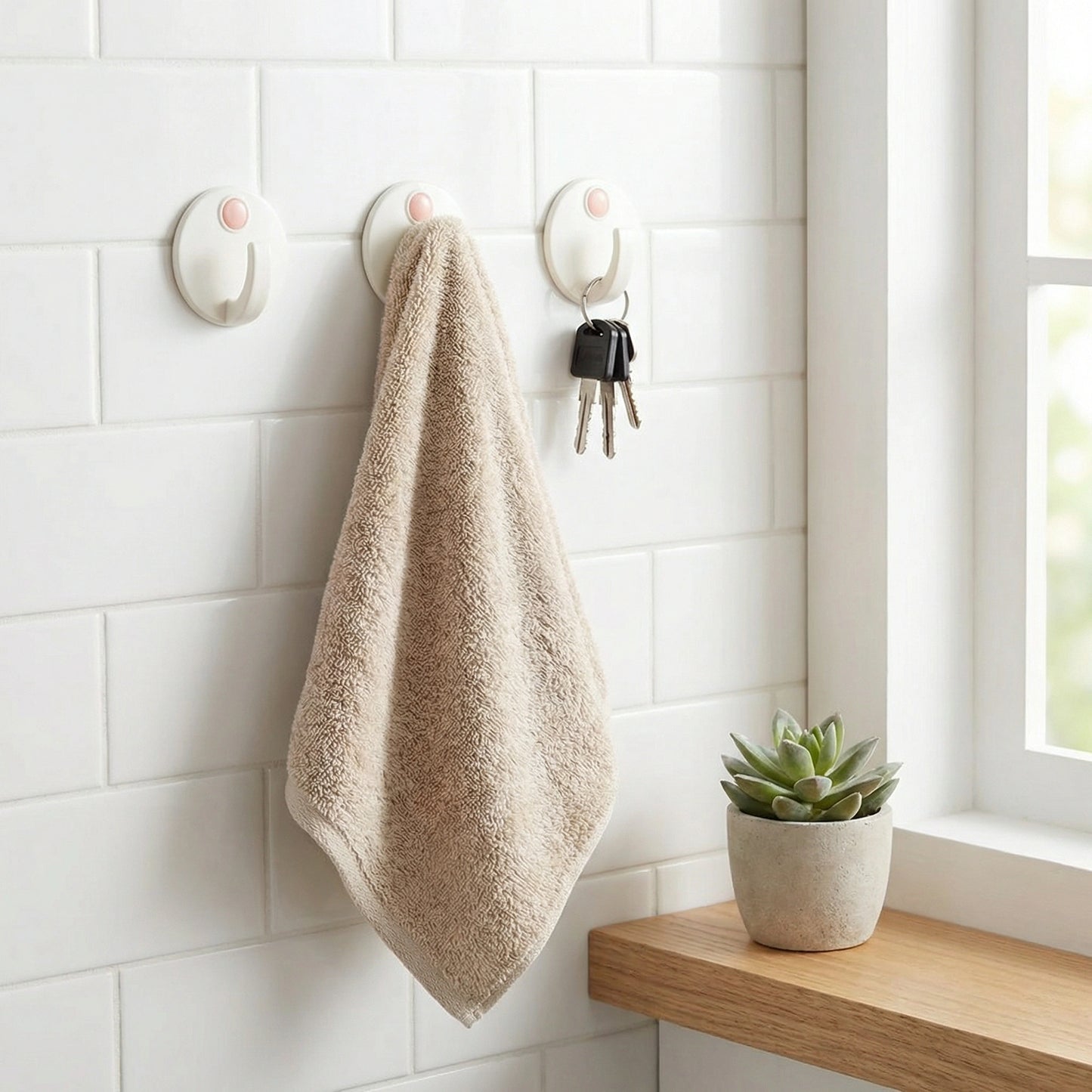 Heavy-Duty Self-Adhesive Wall Hooks