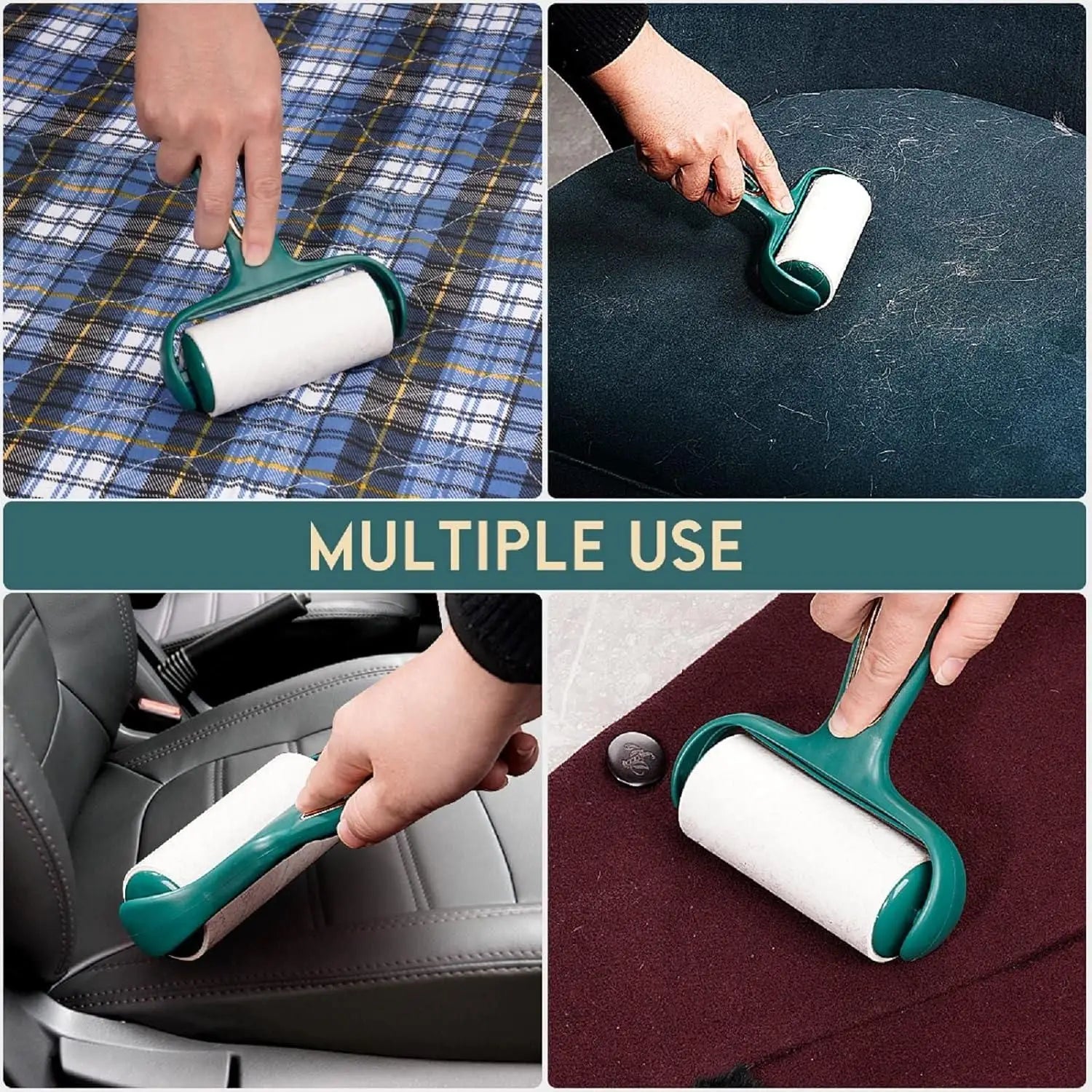 Portable sticky lint remover brush