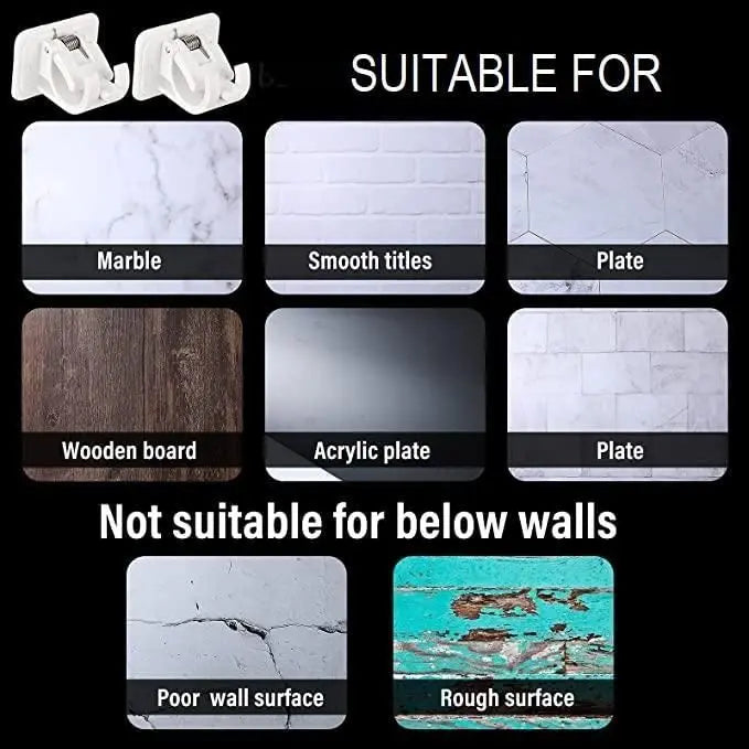 Self adhesive wall clip hooks