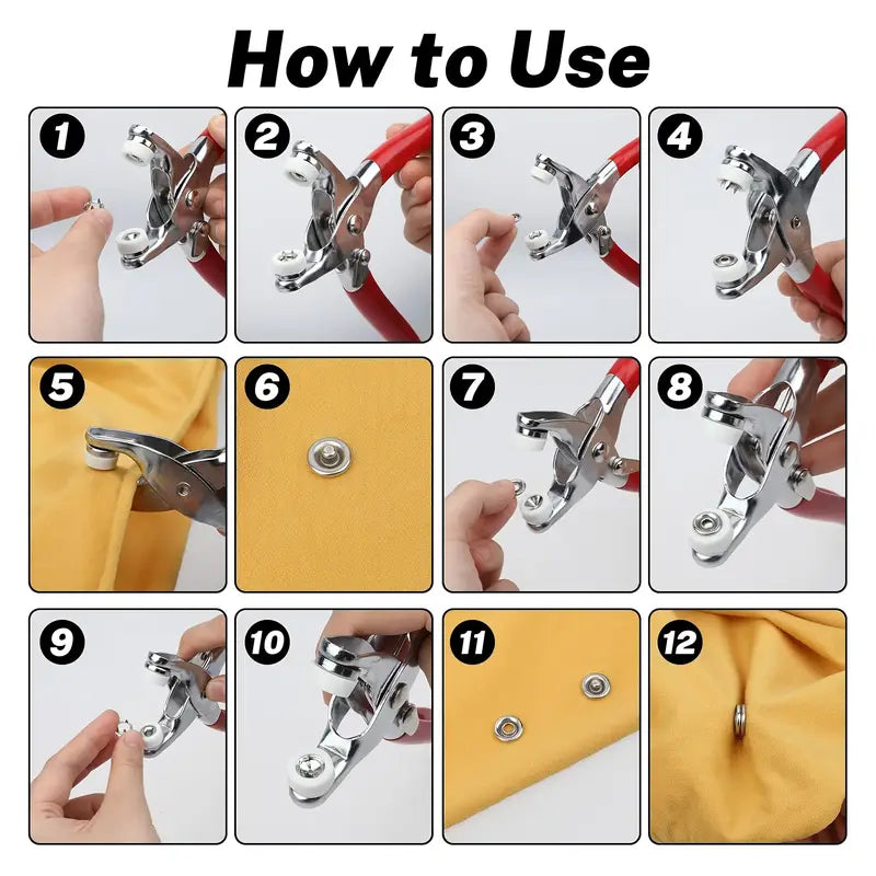 Metal snap buttons kit