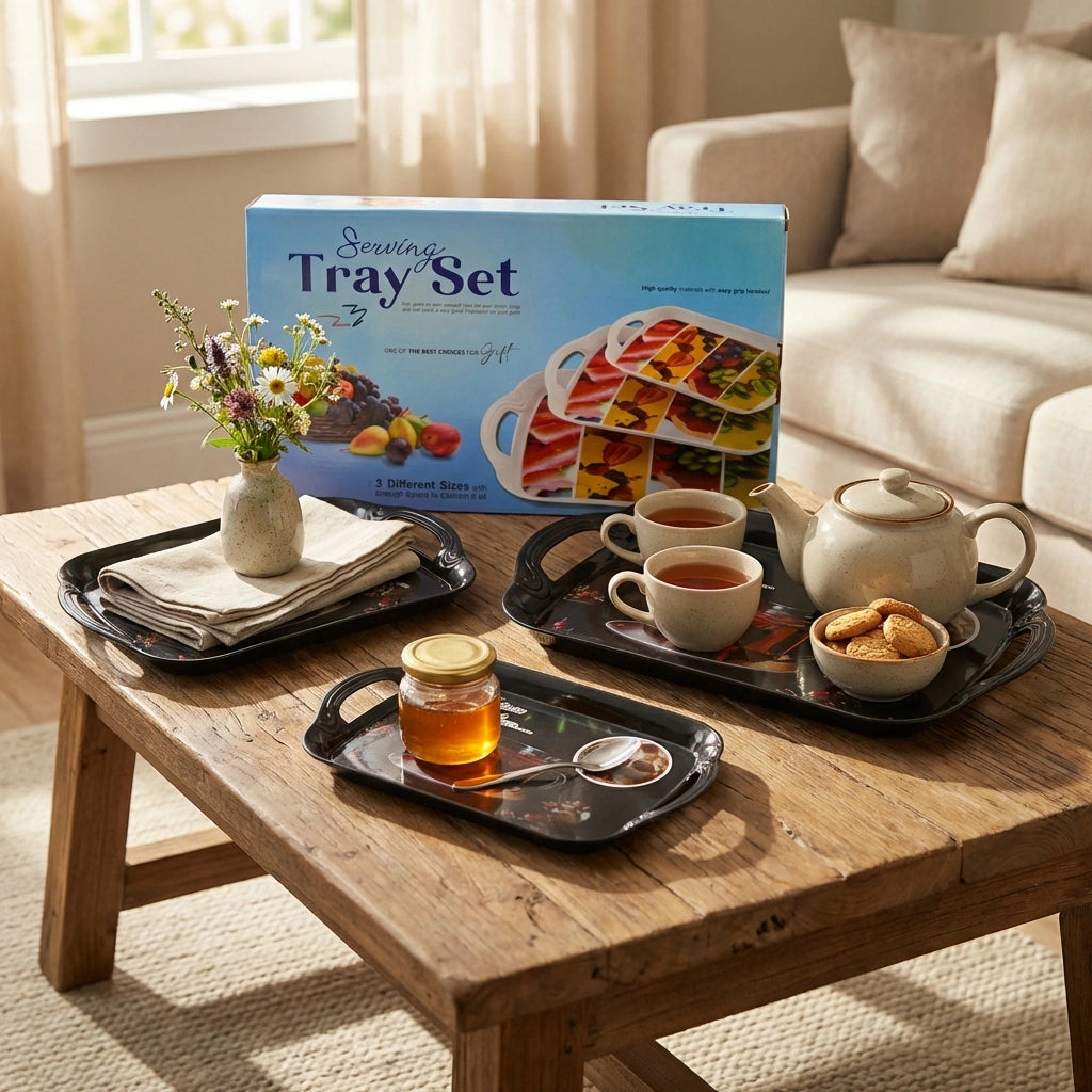 Elegant Melamine Serving Trays