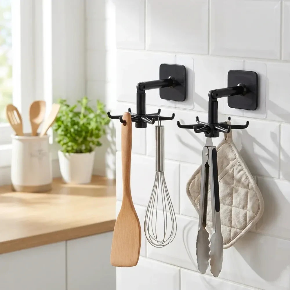 4650 360 rotatable hooks for hanging (pack of 2) (brown box) - home & kitchen