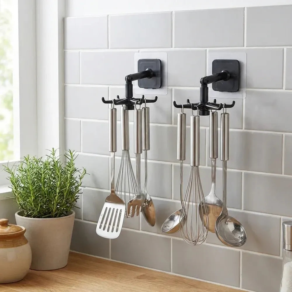 4650 360 rotatable hooks for hanging (pack of 2) (brown box) - home & kitchen
