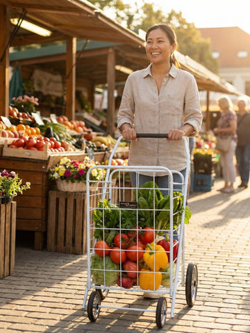 Foldable Heavy-Duty Shopping Trolley (Set of 2 Trolley)