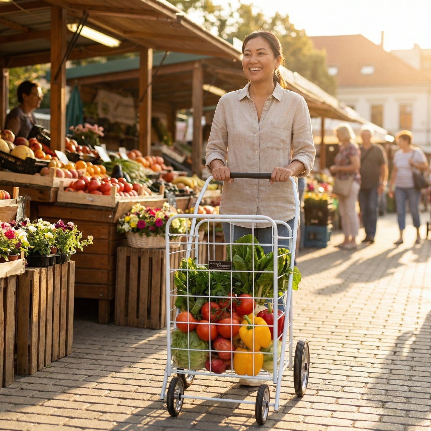Foldable Heavy-Duty Shopping Trolley (Set of 2 Trolley)