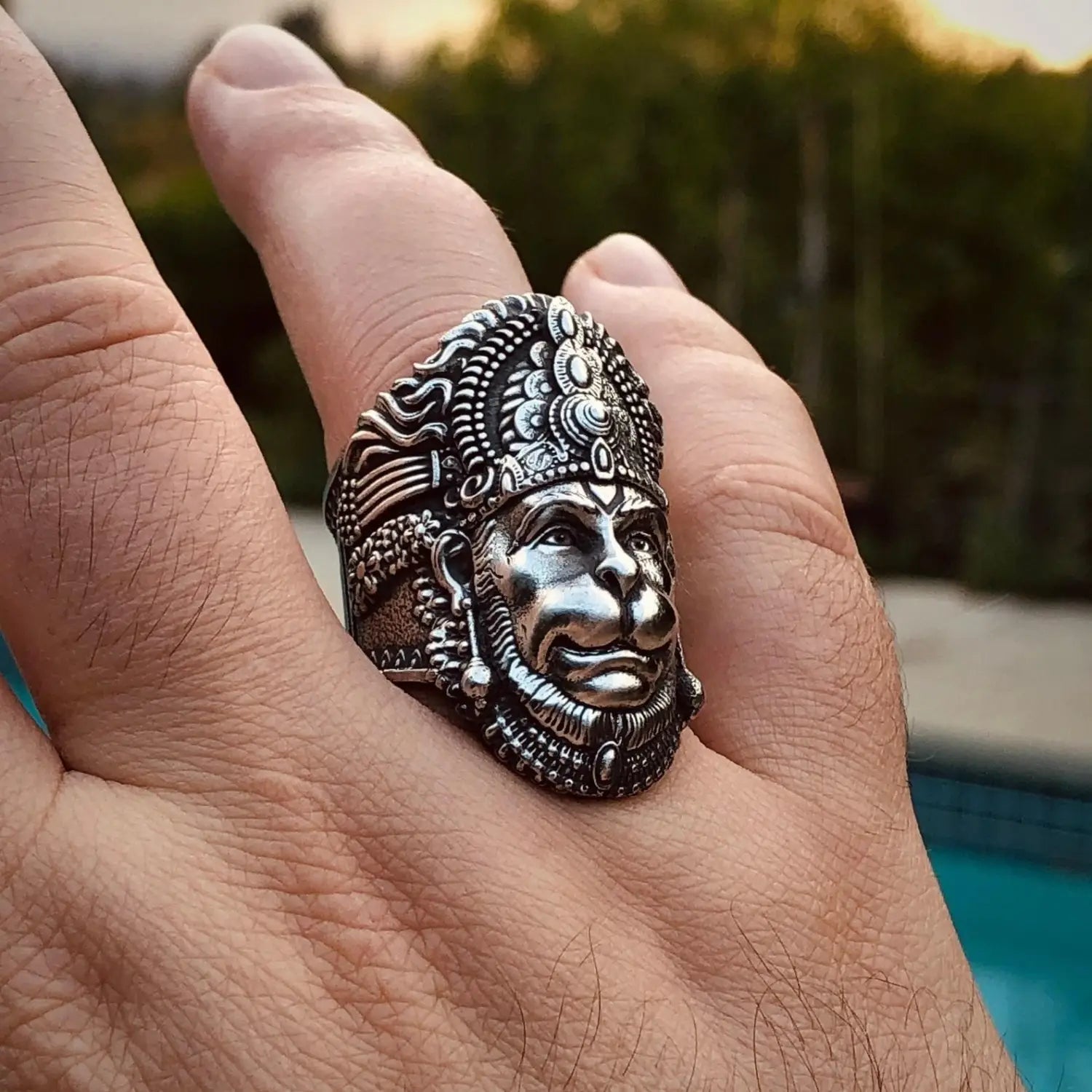 Hanuman ring sterling silver
