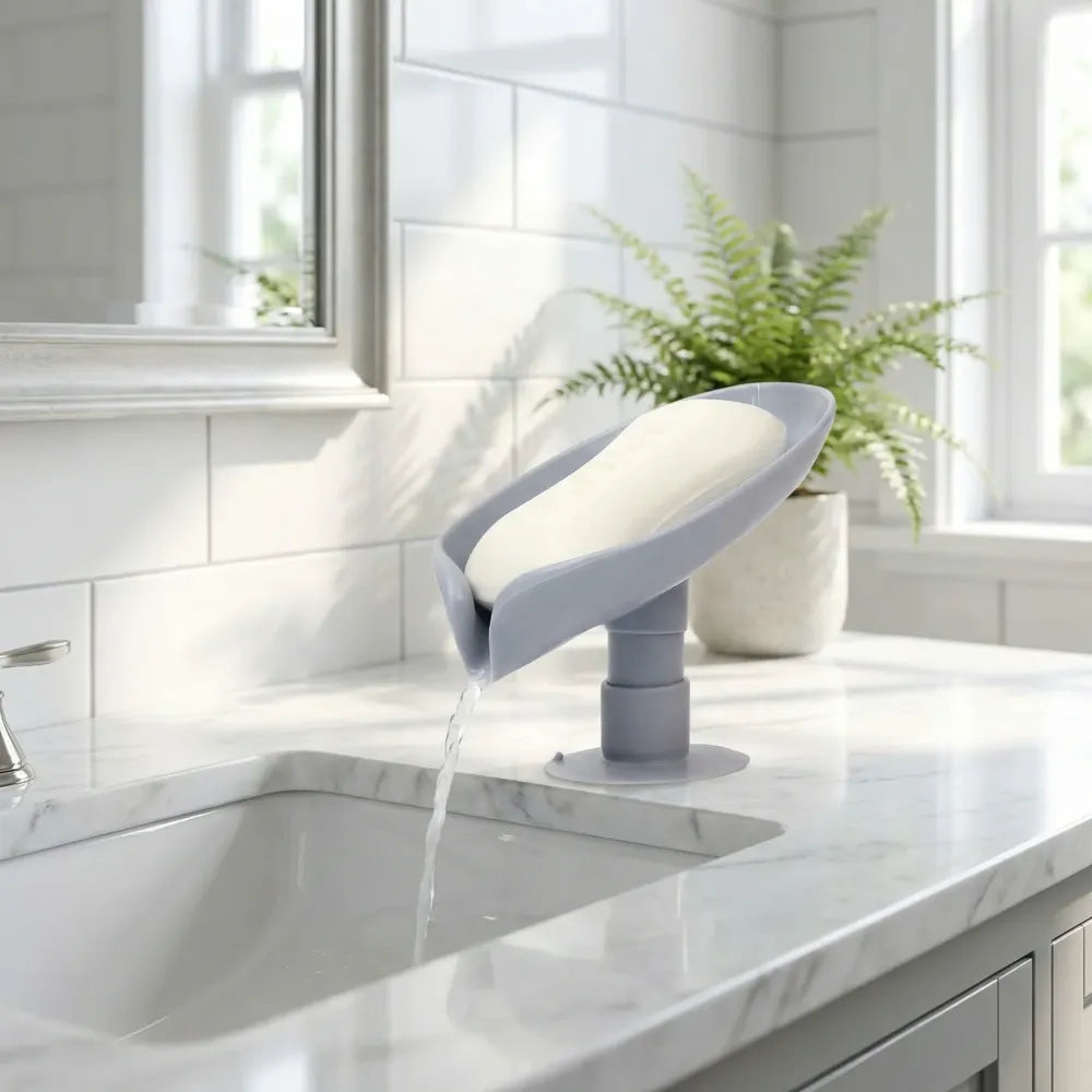 4831 self draining soap holder for bathroom leaf shape dish kitchen tray - home &