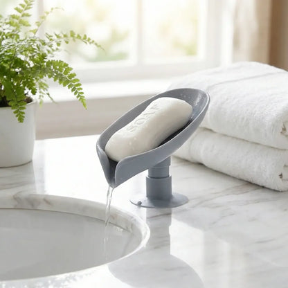 4831 self draining soap holder for bathroom leaf shape dish kitchen tray - home &