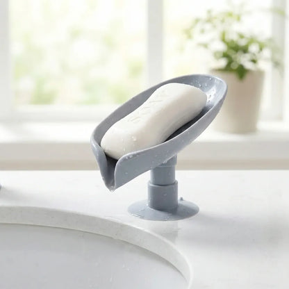 4831 self draining soap holder for bathroom leaf shape dish kitchen tray - home &