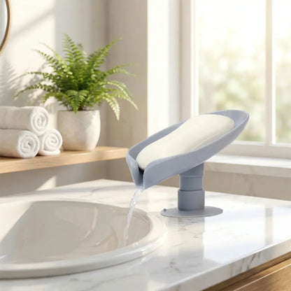 4831 self draining soap holder for bathroom leaf shape dish kitchen tray - home &