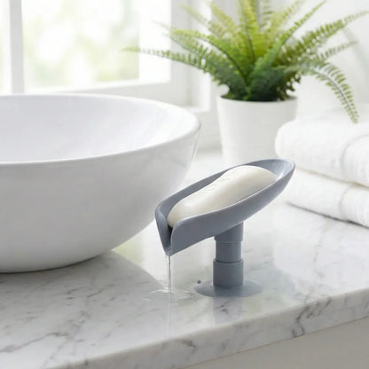 4831 self draining soap holder for bathroom leaf shape dish kitchen tray - home &