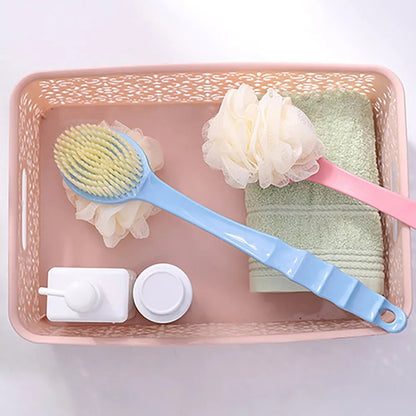 4832 2in1 bath brush with long handle - face & body care