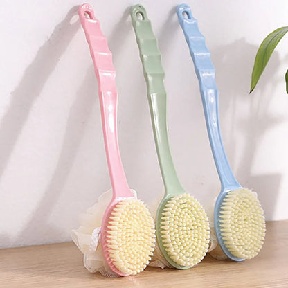 4832 2in1 bath brush with long handle - face & body care