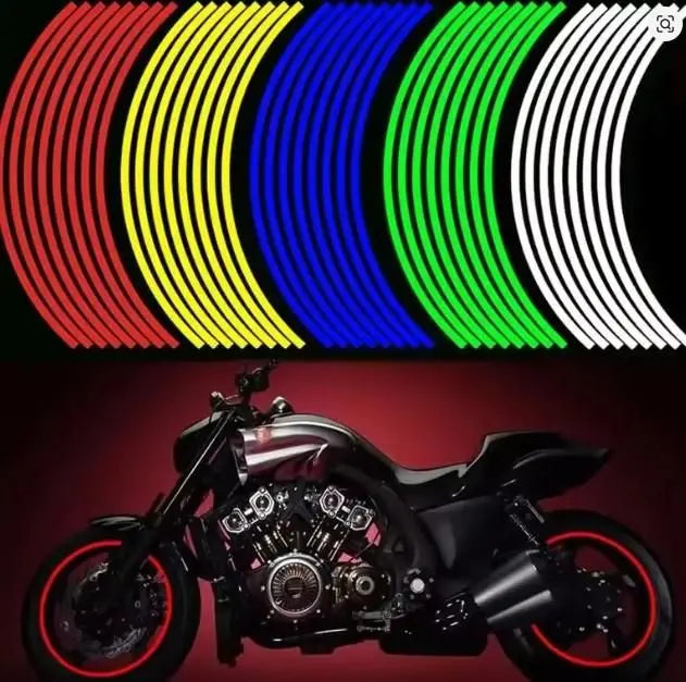 Reflective tyre & body stickers – 18 stripes