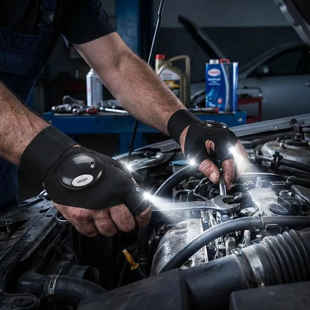 LED Flashlight Work Gloves