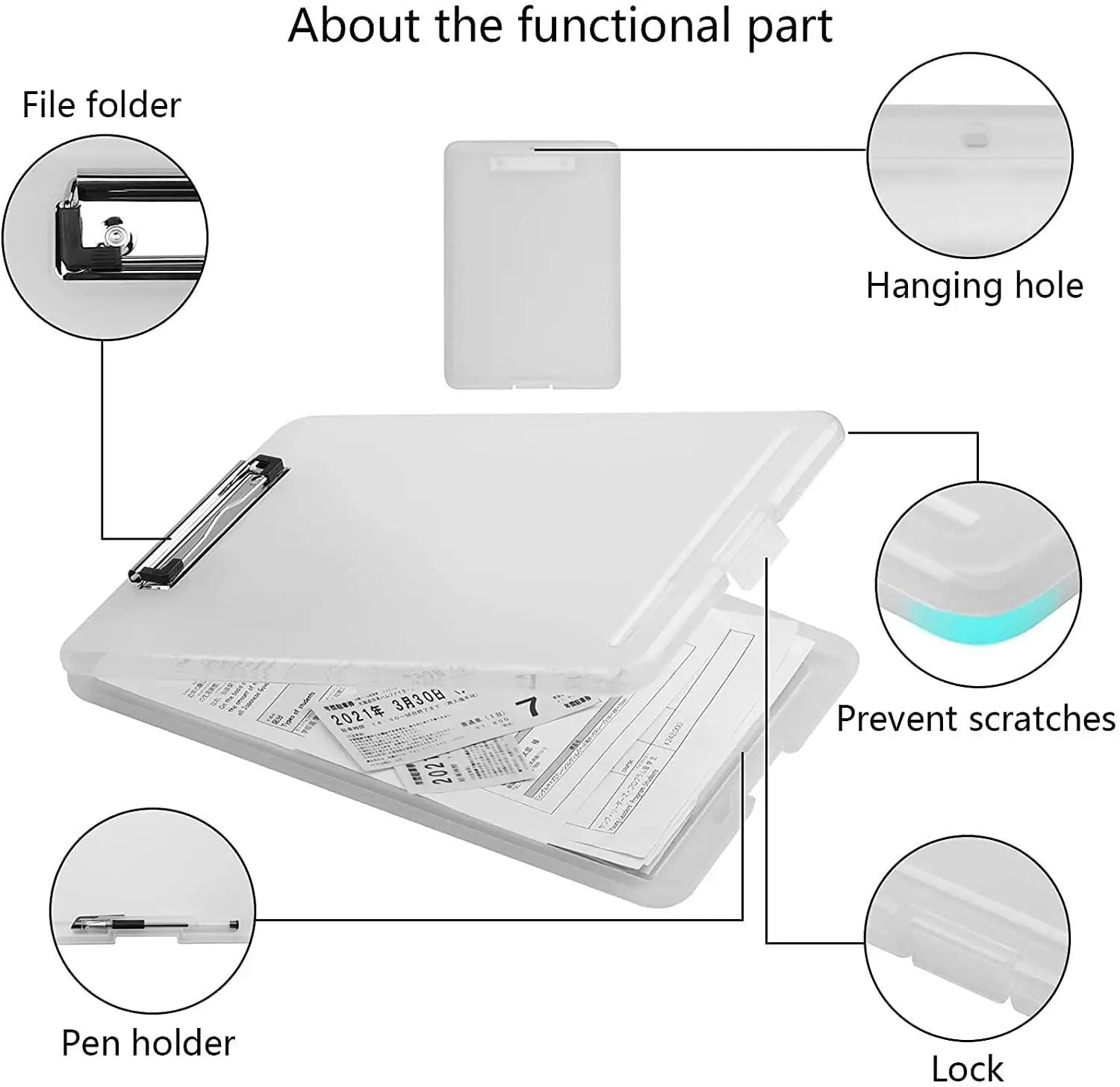 Clipboard paper holder storage writing pad with plastic ideal for office nurse students teachers sales