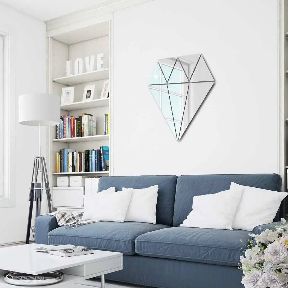 Acrylic diamond mirror wall stickers