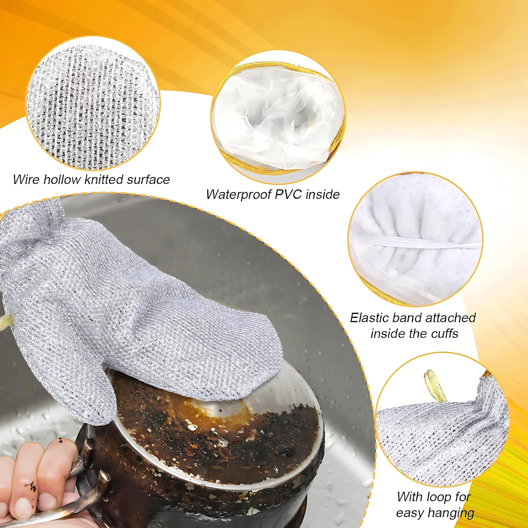 Wire Dishwashing Gloves (Pack of 2)