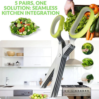 5-blade herb scissors - home & kitchen