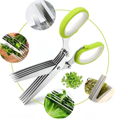 5-blade herb scissors - home & kitchen