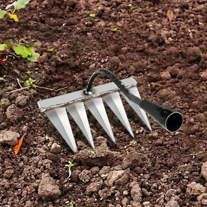 5 teeth steel nail rake
