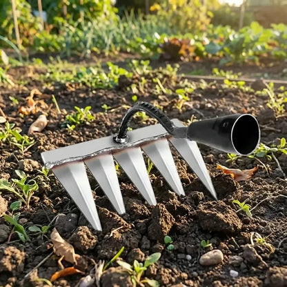 5 teeth steel nail rake