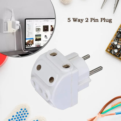 5-way 2 pin multi-plug socket converter (1 pc) - electronics