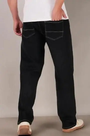 Loose fit black jeans – men