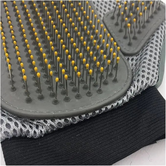 Stainless steel pet grooming glove