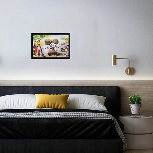 Wooden wall art with hooks