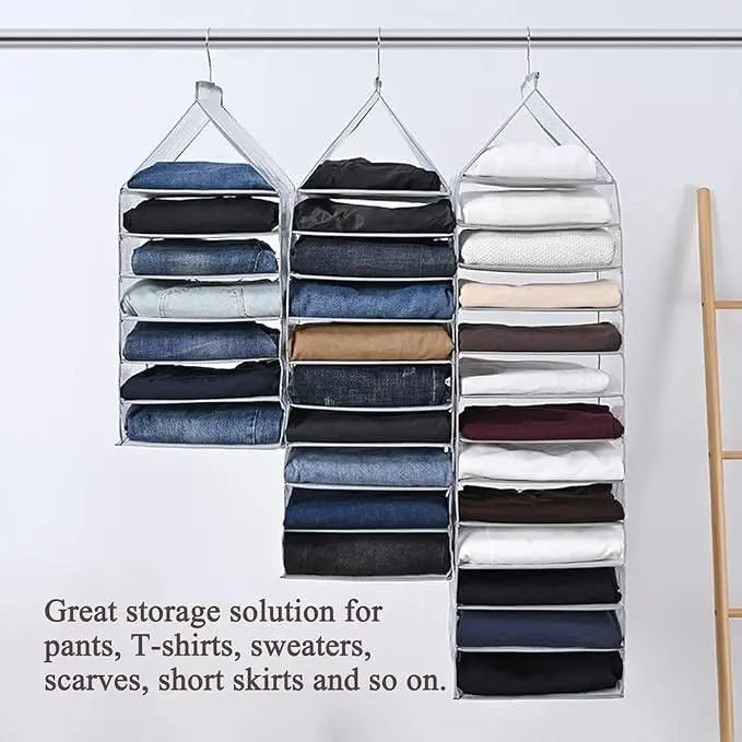 Foldable hanging closet organizer – 6 slots