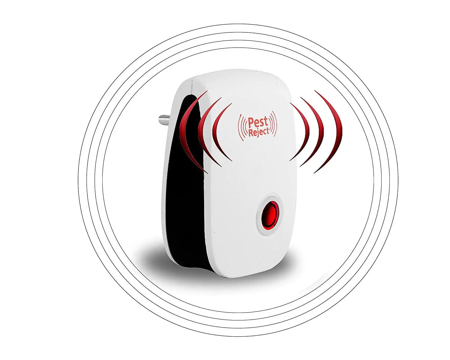 Ultrasonic pest repeller machine for mosquito rats cockroach home plug in electric repellent control reject aid (red)