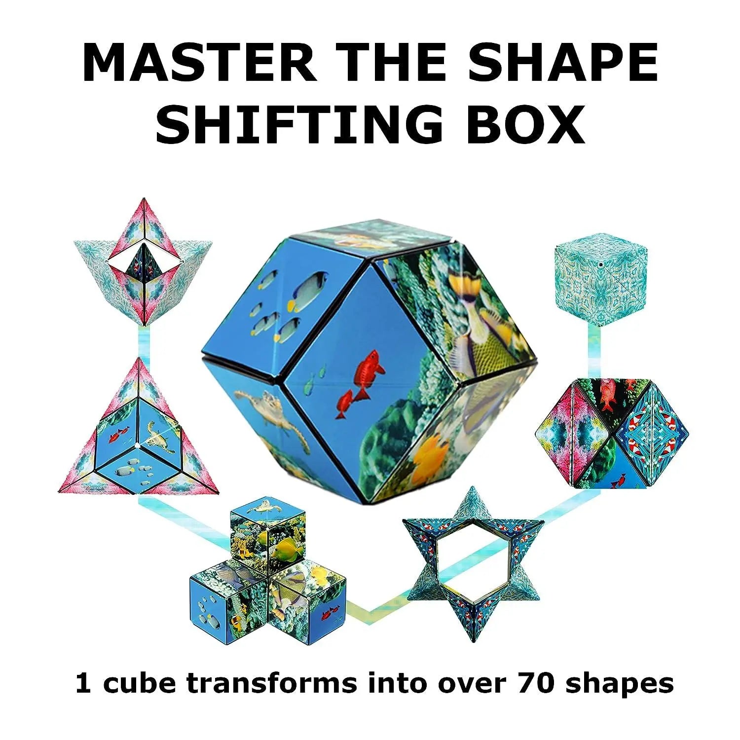 Magnetic shape shifting puzzle cube