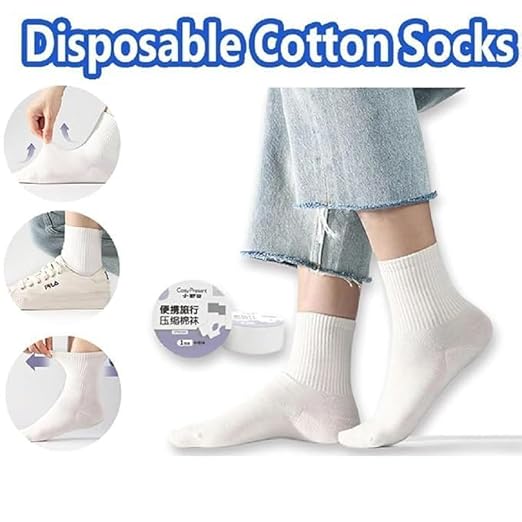 Portable disposable compression socks