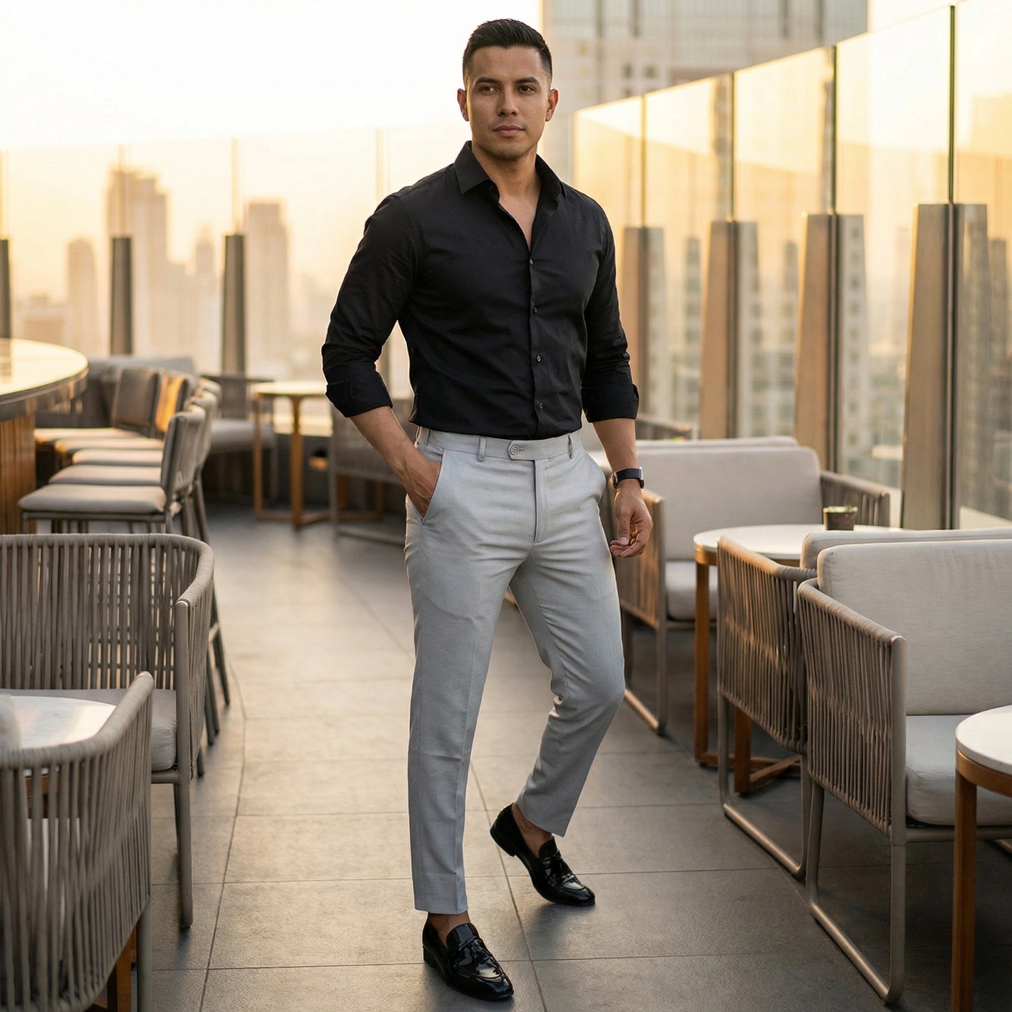 Men’s Slim Fit Formal Trousers – Pack of 2