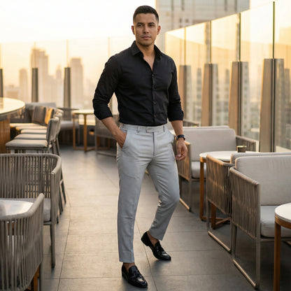 Men’s Slim Fit Formal Trousers – Pack of 2