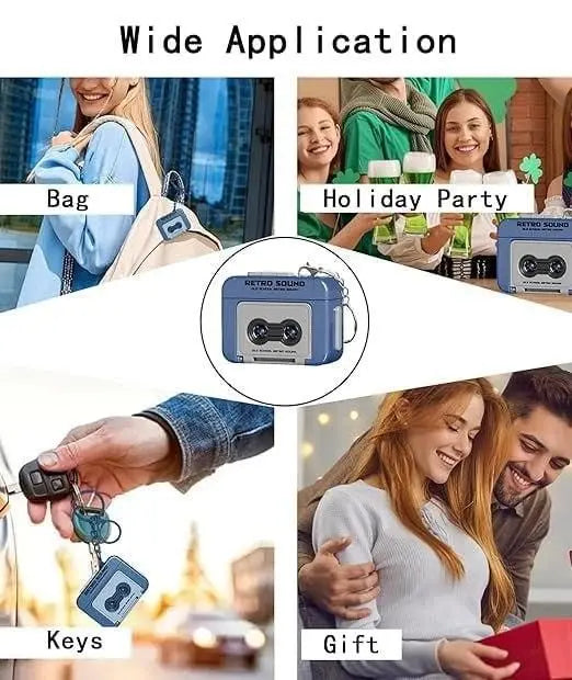 Retro mini microphone keychain