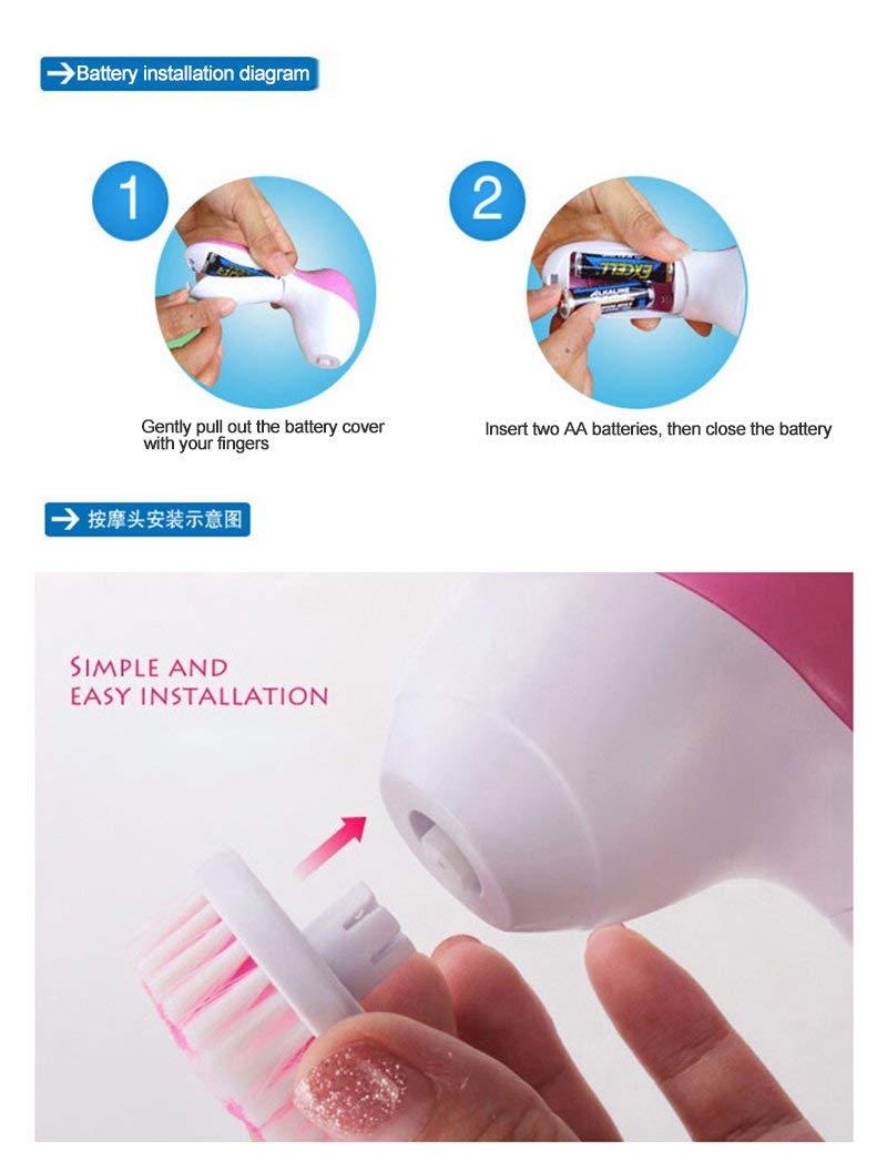 Waterproof facial cleansing & exfoliating brush