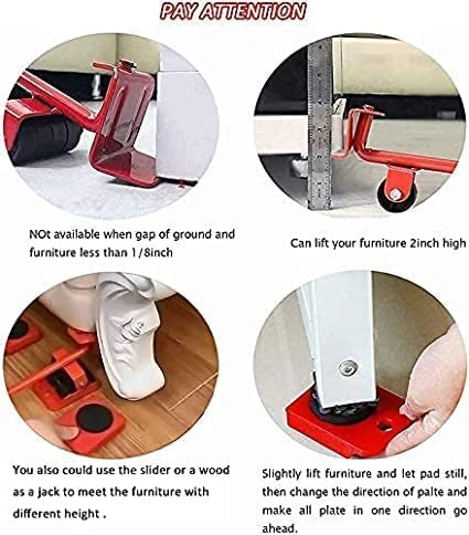 Heavy furniture mover tool set