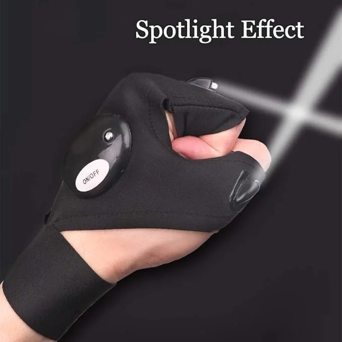 Led flashlight work gloves