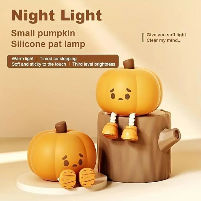 Sad pumpkin silicone night lamp