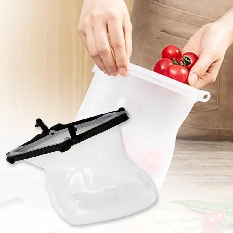 Reusable silicone food bags
