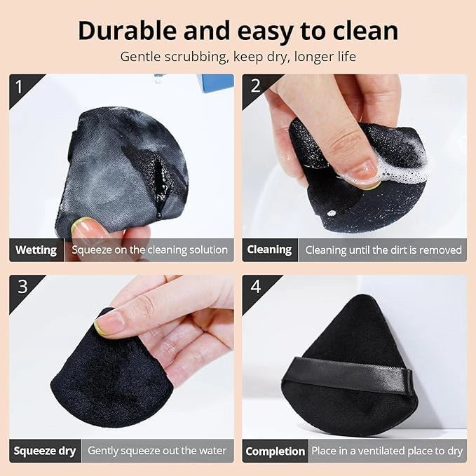 Triangle makeup powder puff – black