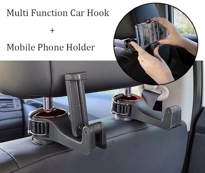 2-in-1 Car Seat Hook & Phone Holder (Pack of 2)