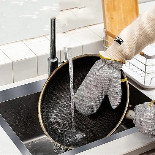 Reusable kitchen dishwashing gloves (1 pair)