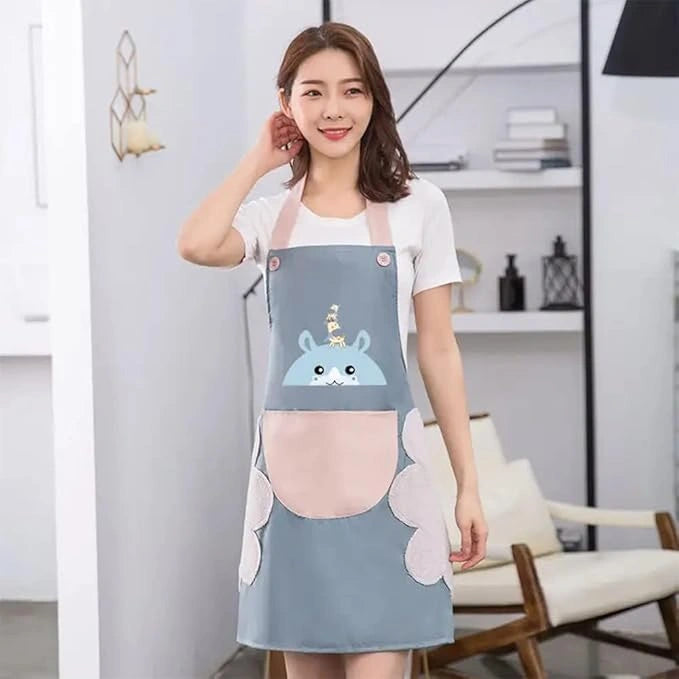 Waterproof kitchen apron with towels